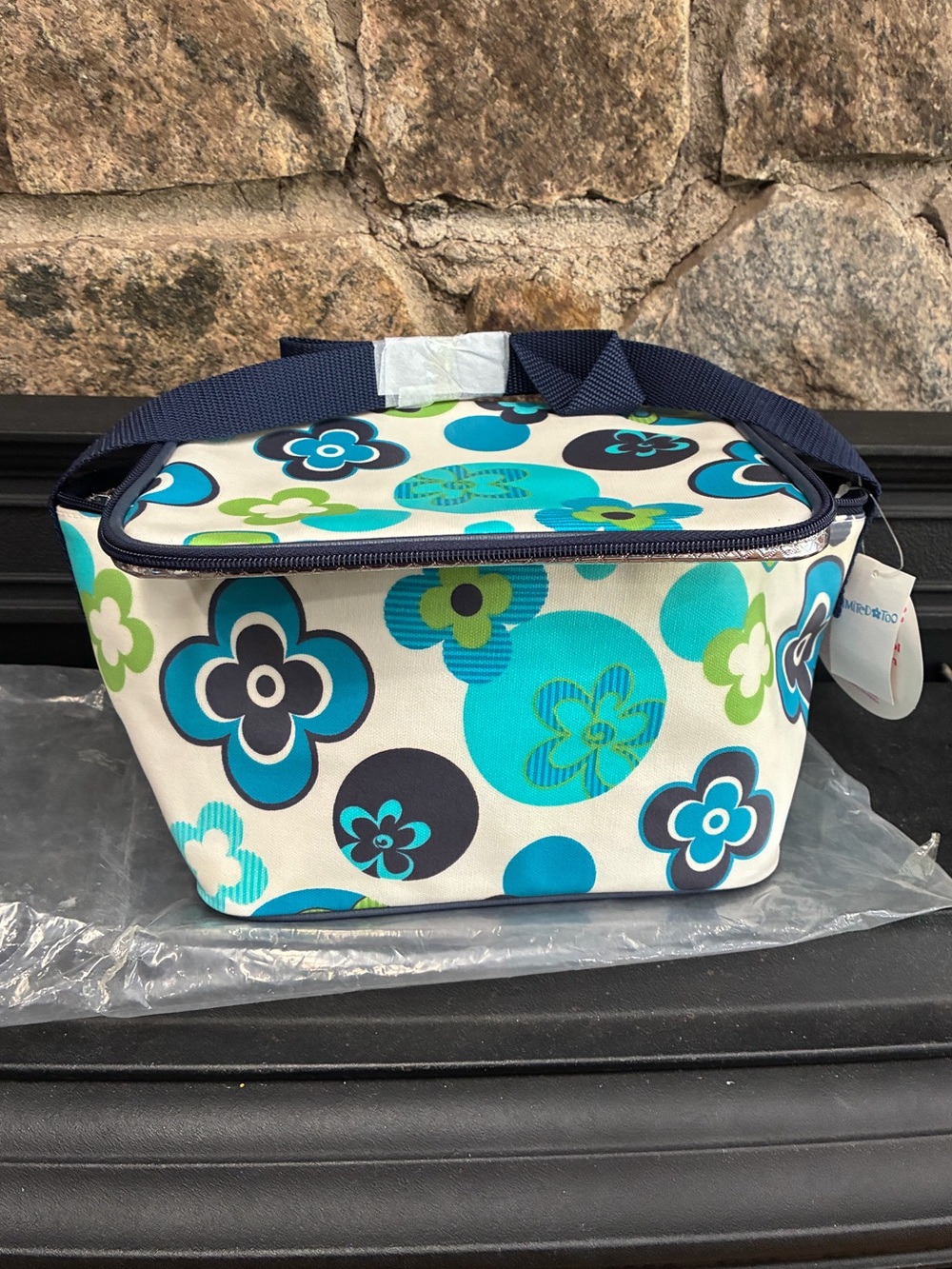 Limited Too Insulated Lunch Tote Bag Floral Design Y2K Blue White New with Tags